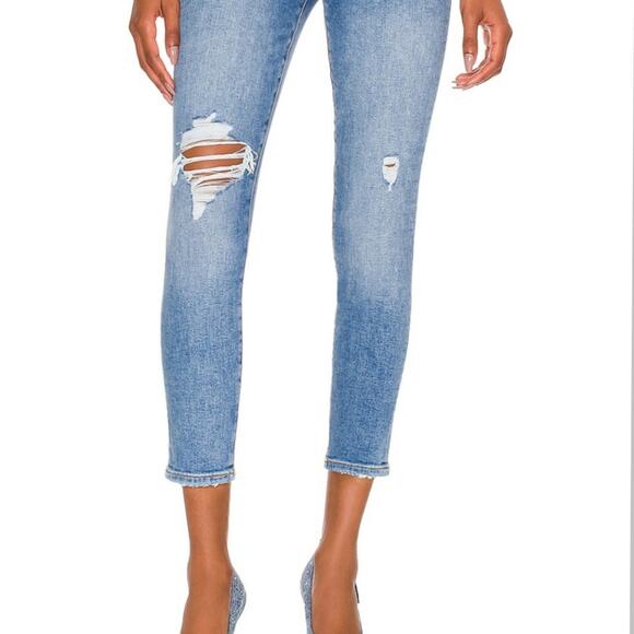 Lovers + Friends Womens Mason High Rise Skinny Cropped Denim Jeans in Miramar 27 - Picture 15 of 16